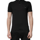 Dark Gray Logo Plaque Cotton Men Polo Shirt T-shirt