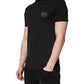 Dark Gray Logo Plaque Cotton Men Polo Shirt T-shirt