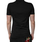 Dark Gray Logo Plaque Cotton Men Polo Shirt T-shirt