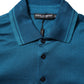 Blue Logo Cotton Men Polo Shirt T-shirt