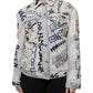 Light Blue Graffiti Button Down Denim Jacket