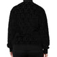 Black Logo Monogram Full Zip Bomber Jacket