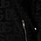 Black Logo Monogram Full Zip Bomber Jacket