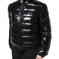 Black Logo Plaque Full Zip Puffer Jacket