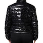 Black Logo Plaque Full Zip Puffer Jacket