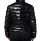 Black Logo Plaque Full Zip Puffer Jacket