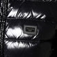 Black Logo Plaque Full Zip Puffer Jacket