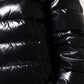 Black Logo Plaque Full Zip Puffer Jacket