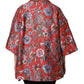 Red Floral Jacquard Button Down Coat Jacket