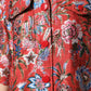 Red Floral Jacquard Button Down Coat Jacket