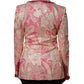 Pink Gold Jacquard Nylon Coat Blazer Jacket