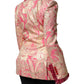 Pink Gold Jacquard Nylon Coat Blazer Jacket