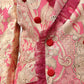 Pink Gold Jacquard Nylon Coat Blazer Jacket