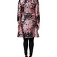 Pink Black Floral Brocade Trenchcoat Jacket