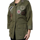 Military Green Queen Embellished Coat Jacket