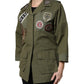 Military Green Queen Embellished Coat Jacket