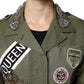 Military Green Queen Embellished Coat Jacket