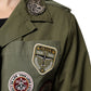 Military Green Queen Embellished Coat Jacket
