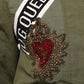 Military Green Queen Embellished Coat Jacket