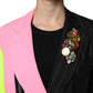 Multicolor Patchwork Embellished Coat Jacket
