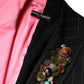 Multicolor Patchwork Embellished Coat Jacket