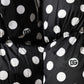 Black White Polka Dot Full Zip Puffer Jacket