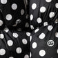 Black White Polka Dot Full Zip Puffer Jacket