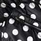 Black White Polka Dot Full Zip Puffer Jacket