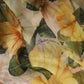 Yellow Floral Print Silk Maxi Long Gown Dress