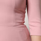 Pink A-line Flare Viscose 3/4 Sleeves Dress