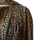 Brown Leopard Print Scarf Collared Chiffon Dress