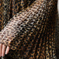 Brown Leopard Print Scarf Collared Chiffon Dress