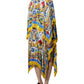 Multicolor Majolica Kaftan Short Sleeves Maxi Dress