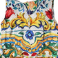 Multicolor Majolica Kaftan Short Sleeves Maxi Dress