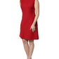 Red Wool Sleeveless Knee Length A-line Dress