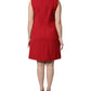 Red Wool Sleeveless Knee Length A-line Dress