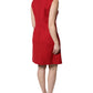 Red Wool Sleeveless Knee Length A-line Dress