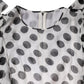 White Polka Dotted Silk Blend A-line Dress