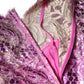 Metallic Fuchsia Floral Sheath Mini Dress