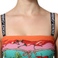 Multicolor Printed Silk Sleeveless Midi Dress