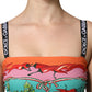 Multicolor Printed Silk Sleeveless Midi Dress