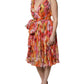 Multicolor Floral Silk V-neck Chiffon Dress