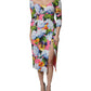 Multicolor Floral Side Slit Midi Dress