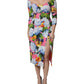 Multicolor Floral Side Slit Midi Dress