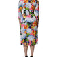 Multicolor Floral Side Slit Midi Dress