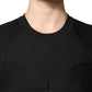 Black Cotton Long Sleeves A-line Mini Dress