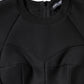 Black Cotton Long Sleeves A-line Mini Dress