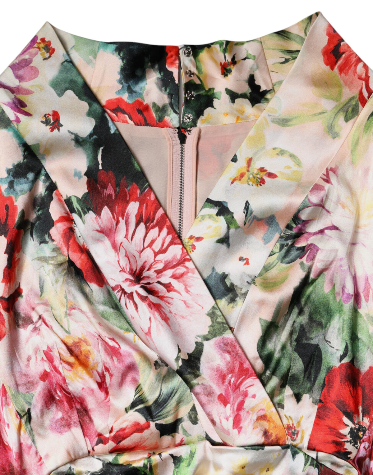 Multicolor Floral Short Sleeves Sheath Midi Dress