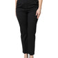 Black Polyester High Waist Dress Pants