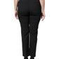 Black Polyester High Waist Dress Pants